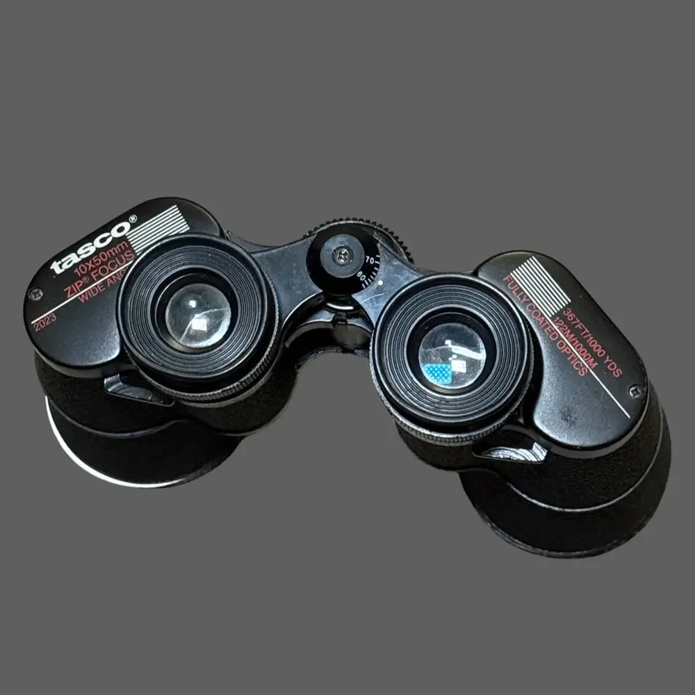 Vintage Tasco 10x50 Zip Focus Binoculars Wide Angle H92008 2023